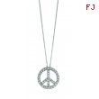 Diamond Peace Sign Pendant Necklace