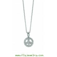 Diamond Peace Sign Pendant Necklace