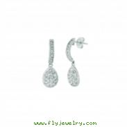 Diamond pear shape drop earrings