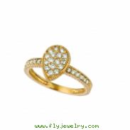 Diamond pear shape ring