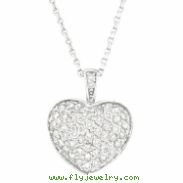 Diamond Puffed Heart Pendant Necklace