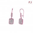 Diamond rectangular shape drop earrings