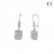 Diamond rectangular shape drop earrings