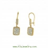 Diamond rectangular shape drop earrings