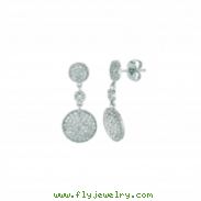 Diamond round drop earrings