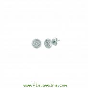 Diamond round earrings