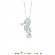 Diamond sea horse necklace