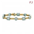 Diamond square & round 2 bars bracelet