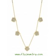 Diamond square necklace