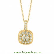 Diamond square necklace