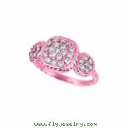 Diamond square& round shape ring