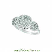 Diamond square& round shape ring