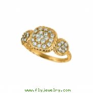 Diamond square& round shape ring