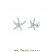 Diamond starfish earrings