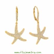 Diamond starfish earrings