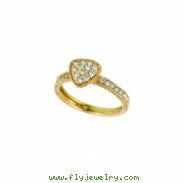 Diamond triangular shape ring