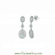 Diamons oval drop earrings