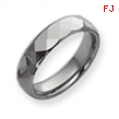 Dura Tungsten Faceted 6mm Polished Band ring