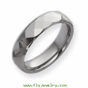 Dura Tungsten Faceted 6mm Polished Band ring