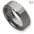 Dura Tungsten Faceted Edges 8mm Polished Band ring