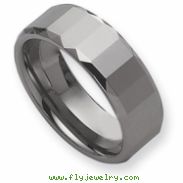 Dura Tungsten Faceted Edges 8mm Polished Band ring