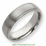 Dura Tungsten Grooved 7mm Brushed and Polished Band ring