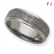 Dura Tungsten Ridged Edge 8mm Brushed and Polished Band ring