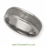 Dura Tungsten Ridged Edge 8mm Brushed and Polished Band ring