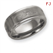 Dura Tungsten Ridged Edge 8mm Brushed and Polished Band ring