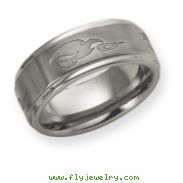 Dura Tungsten Ridged Edge 8mm Brushed and Polished Band ring