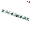 Emerald & Diamond Channel Set ETERNITY Band 