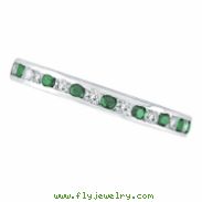 Emerald & Diamond Channel Set ETERNITY Band 