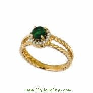 Emerald & diamond ring