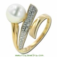 Fresh Water Pearl Diamond Ring