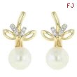 Freshwater Pearl Diamond Earring