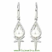 Freshwater Pearl Diamond Earrings