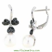 Freshwater Pearl Diamond Earrings