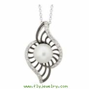 Freshwater Pearl Diamond Necklace