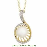 Freshwater Pearl Diamond Necklace