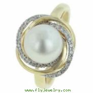 Freshwater Pearl Diamond Ring