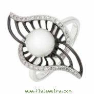 Freshwater Pearl Diamond Ring