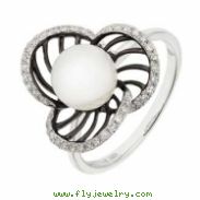 Freshwater Pearl Diamond Ring