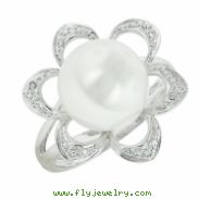 Freshwater Pearl Diamond Ring