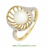 Freshwater Pearl Diamond Ring