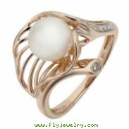 Freshwater Pearl Diamond Ring