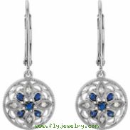 Genuine Sapphire And Diamond Earrings 