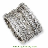 Gold-plated Sterling Silver CZ Eternity Five Ring Set ring