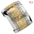 Gold-Tone And Silver-Tone Floral Cuff Bracelet