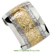 Gold-Tone And Silver-Tone Floral Cuff Bracelet