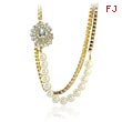 Gold-Tone Pearl And CZ Fancy Stylish Necklace